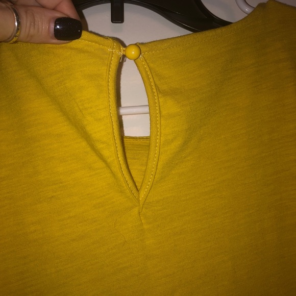 NWT Mustard Ruffle Sleeve Shirt - Picture 6 of 6